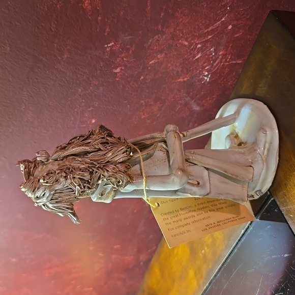 Vintage Dino Bencini Professor Figurine Art Pottery Italy 6.5" W/Tag #304 Signed - Picture 9 of 11